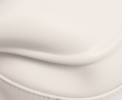 Minimalist Structured Leather Crescent Bag