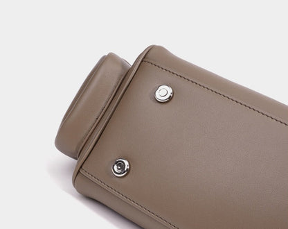 Leather East-West Turn-Lock Shoulder Bag