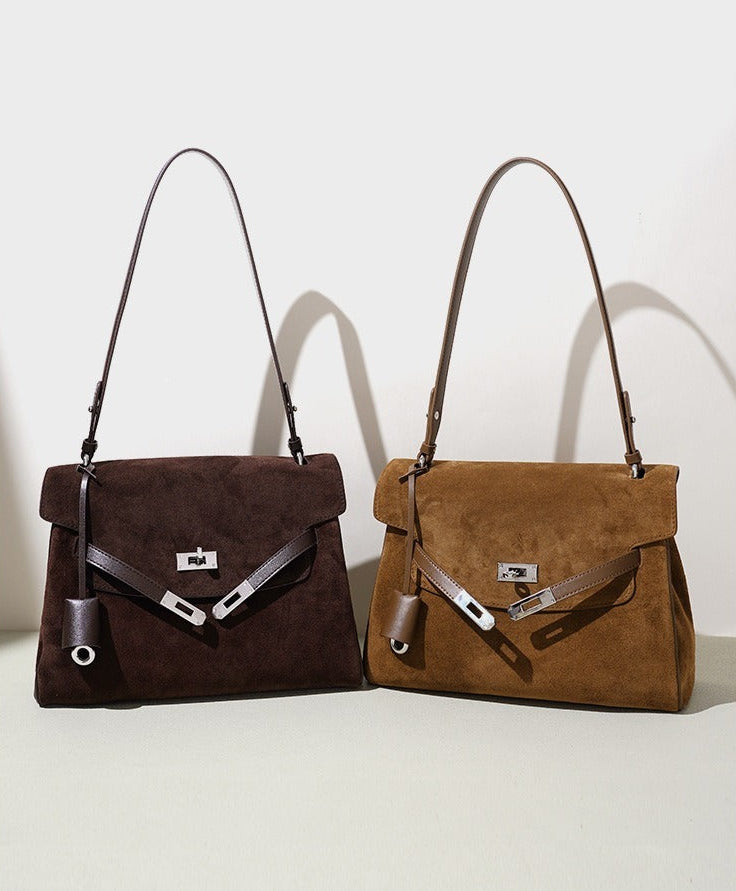 Suede Aura Flap Shoulder Bag