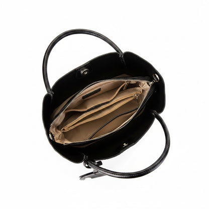 Woven Leather Charm Tote Bag