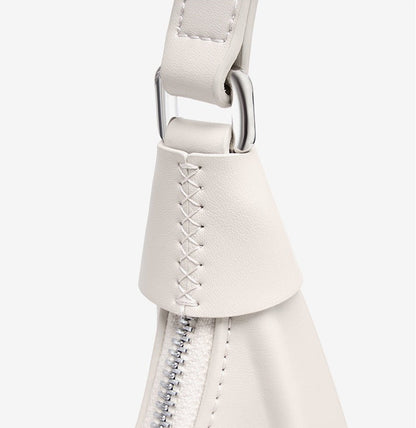 Minimalist Structured Leather Crescent Bag