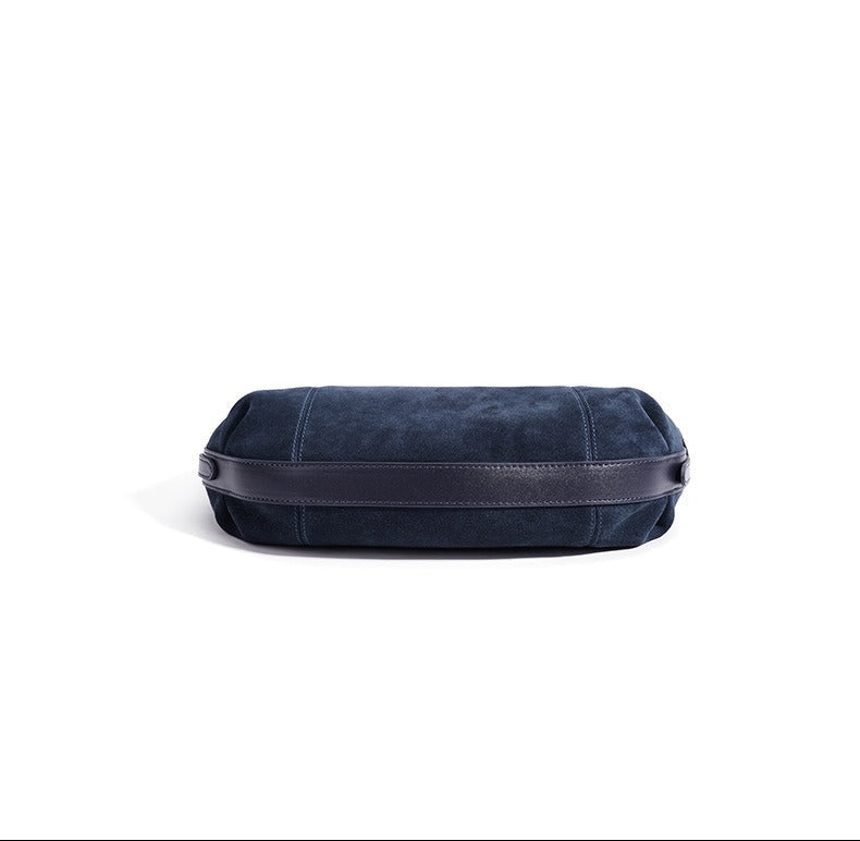 Suede Crescent Shoulder Bag
