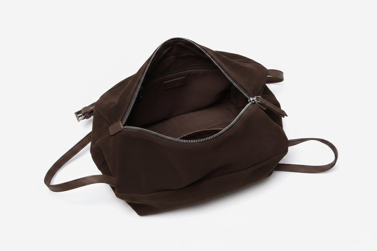 Minimalist Suede Leather Hobo Bag