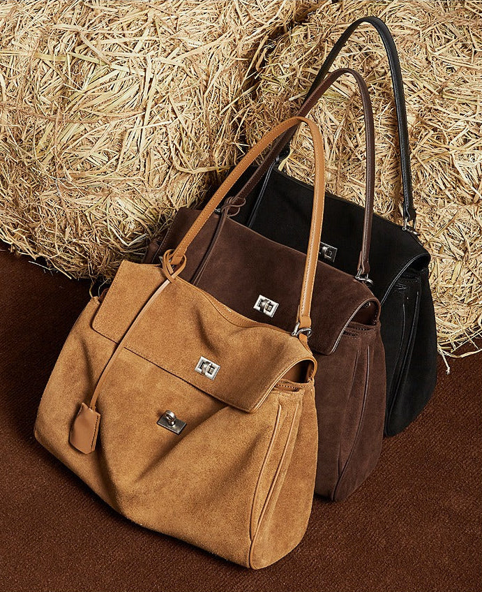 Suede Leather Shoulder Satchel Bag