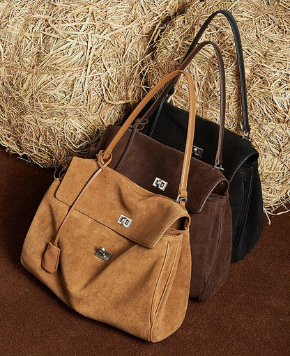 Suede Leather Shoulder Satchel Bag