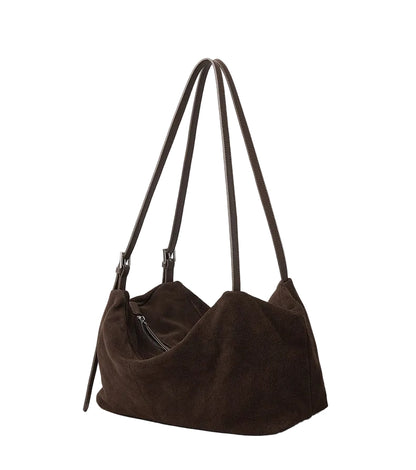 Minimalist Suede Leather Hobo Bag