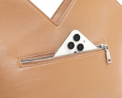 Woven Leather Geometric Tote Bag