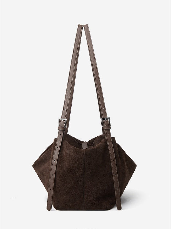Minimalist Suede Leather Hobo Bag