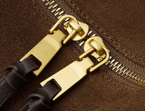 Suede Leather Shoulder Boston Bag