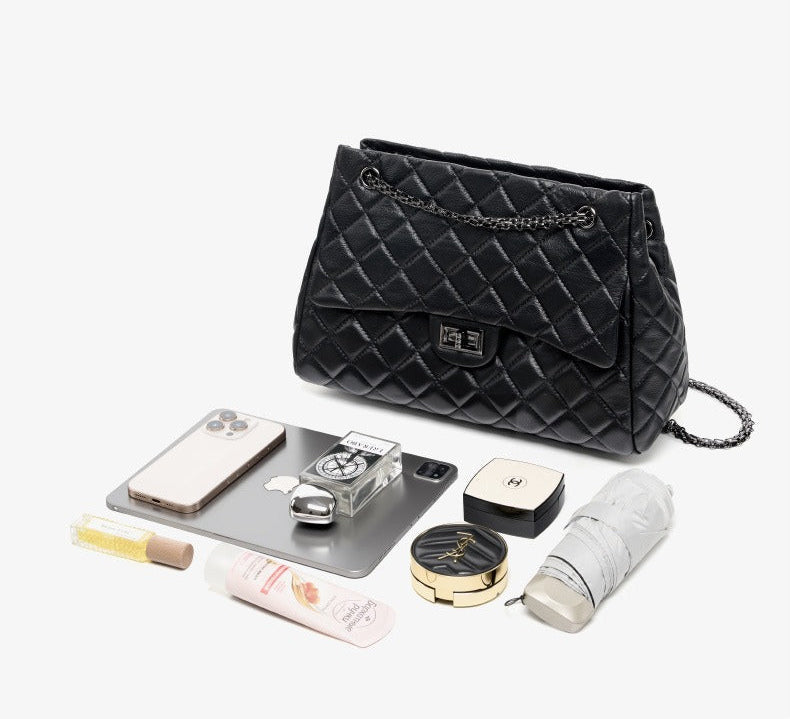 Quilted Leather Chain Shoulder Bag