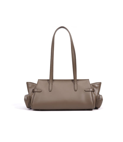 Leather East-West Turn-Lock Shoulder Bag