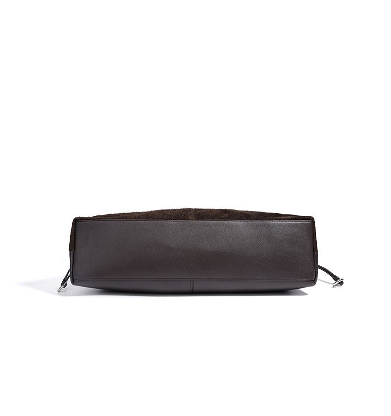 Large Suede Tote with Mini Pouch