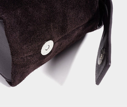 Suede Leaf Charm Shoulder Bag