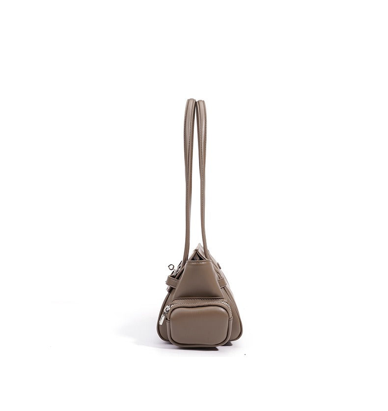 Leather East-West Turn-Lock Shoulder Bag