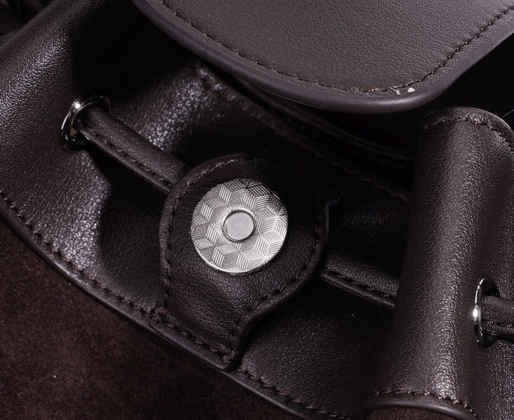 Suede Leather Bucket Shoulder Bag