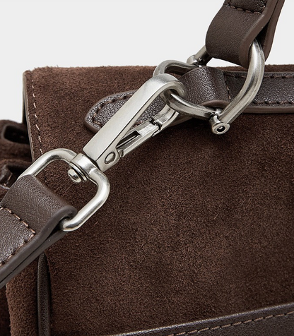 Suede Leather Shoulder Satchel Bag