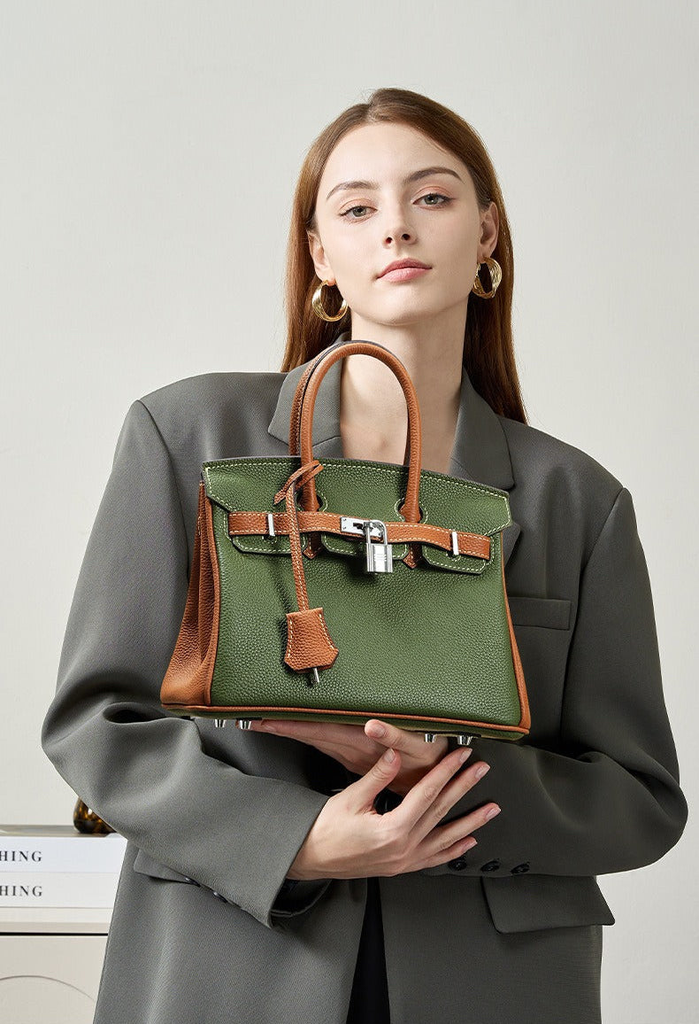 Aura Leather Structured Tote Bag