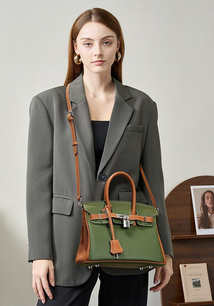 Aura Leather Structured Tote Bag
