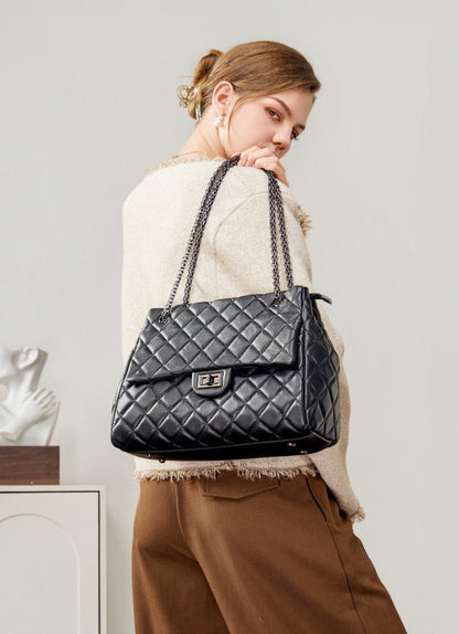 Quilted Leather Chain Shoulder Bag
