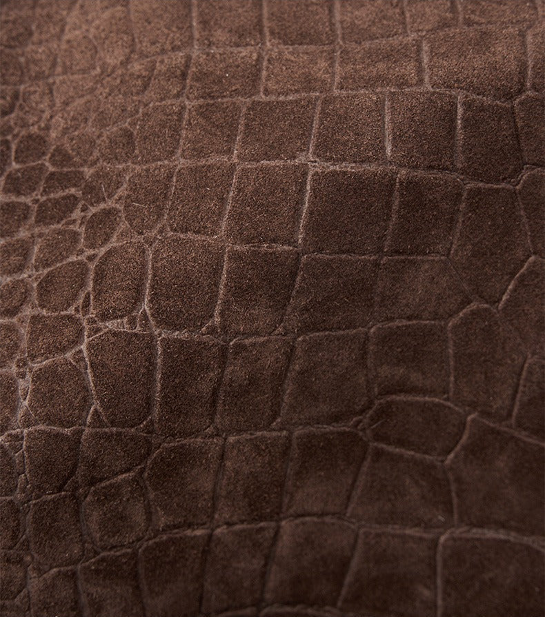 Textured Suede Shoulder Flap Bag