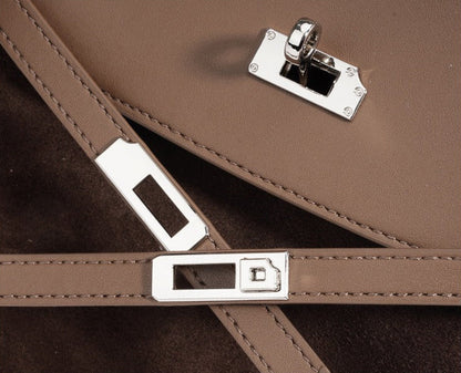 Suede Microfiber Top-Handle Shoulder Bag