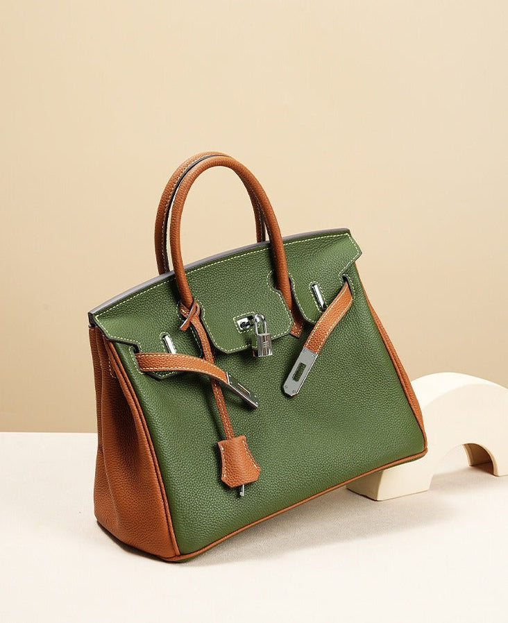 Aura Leather Structured Tote Bag