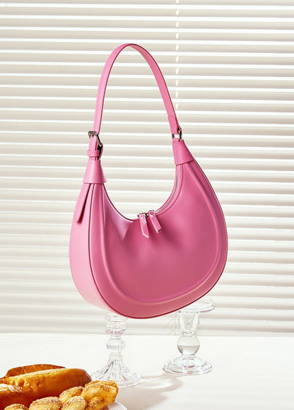 Minimalist Structured Leather Crescent Bag