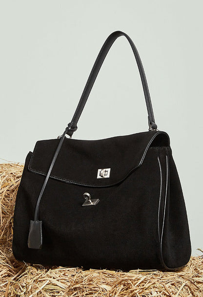 Suede Leather Shoulder Satchel Bag