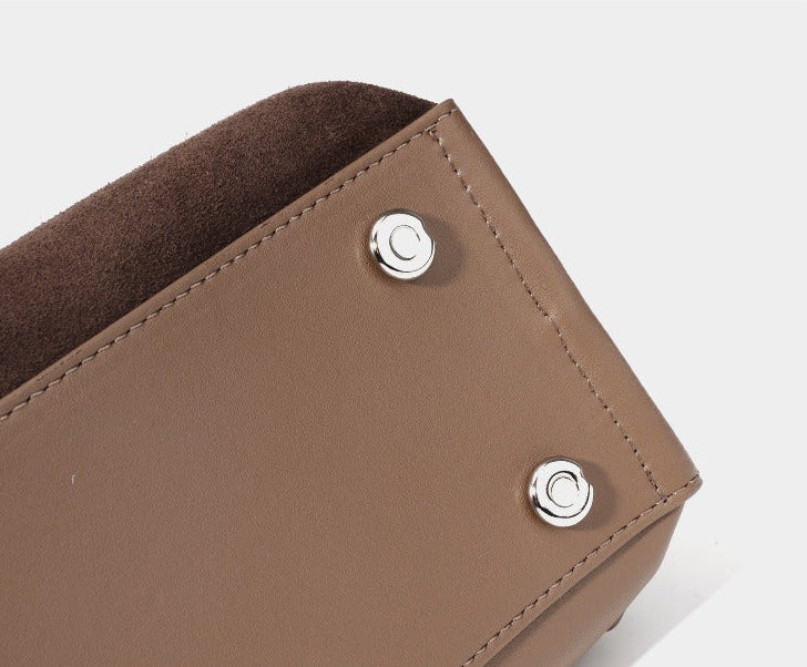 Suede Microfiber Top-Handle Shoulder Bag