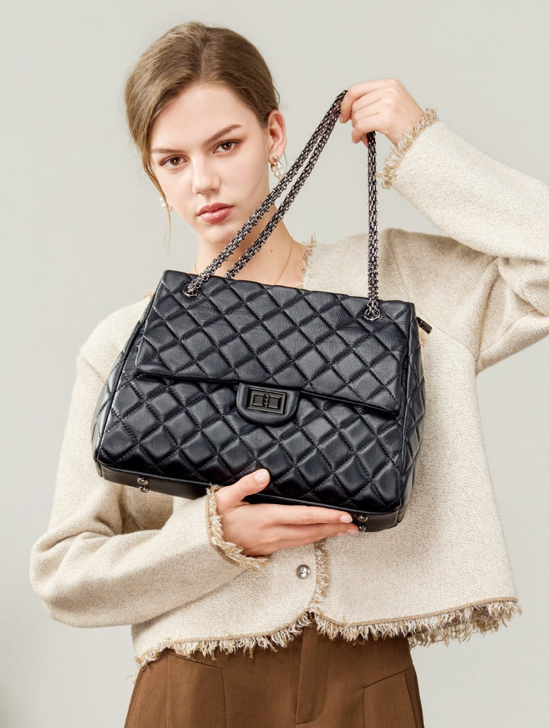 Quilted Leather Chain Shoulder Bag