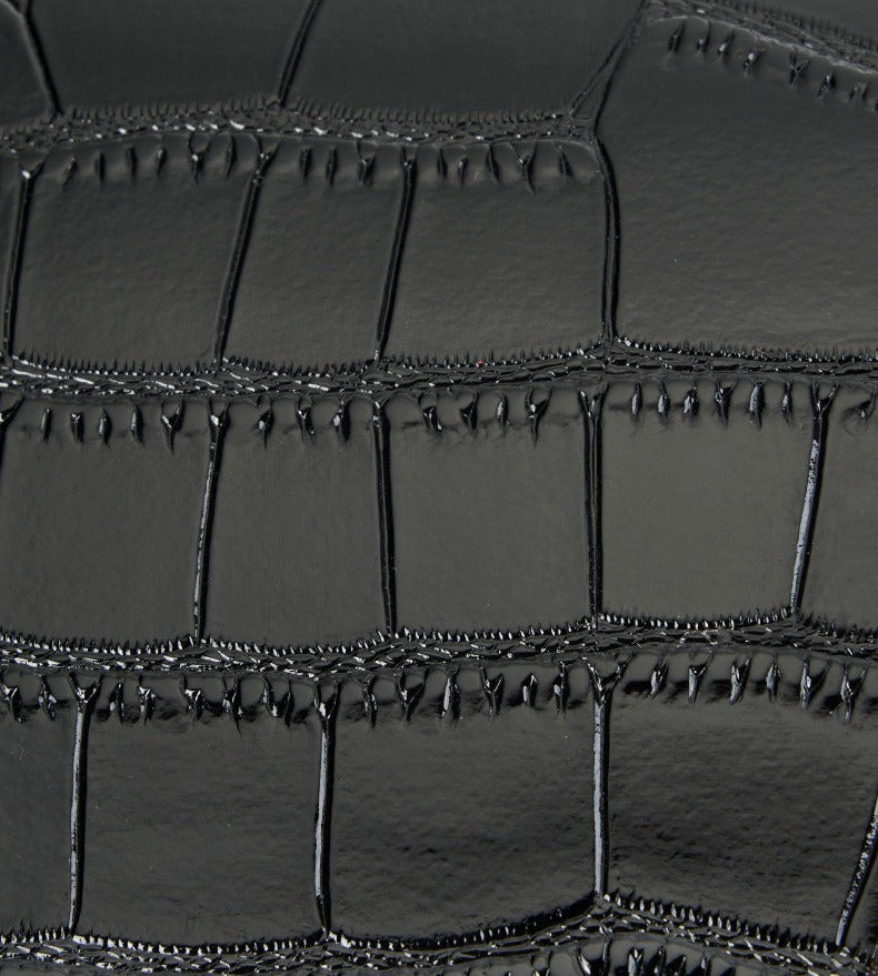 Crocodile Embossed Leather Handbag