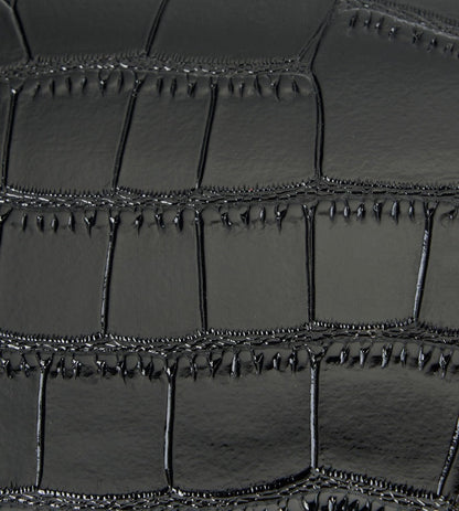 Crocodile Embossed Leather Handbag