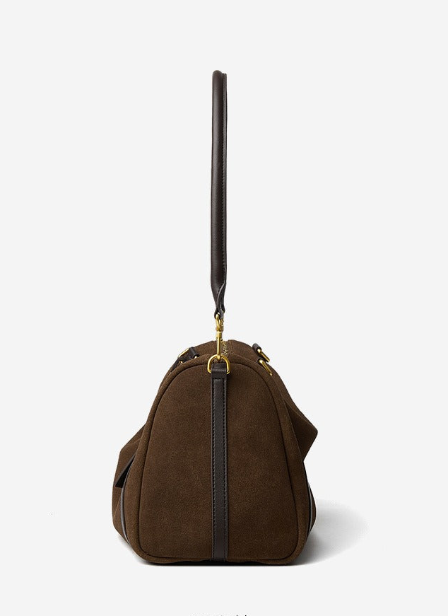 Suede Leather Shoulder Boston Bag