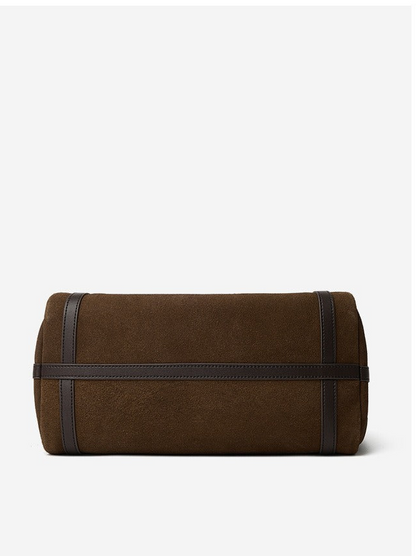 Suede Leather Shoulder Boston Bag