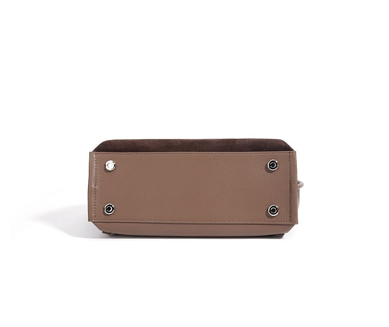 Suede Microfiber Top-Handle Shoulder Bag