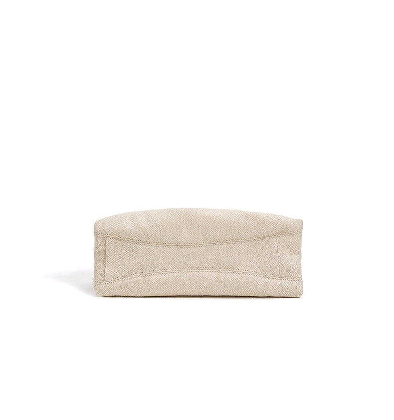 Linen Drawstring Shoulder Bucket Bag
