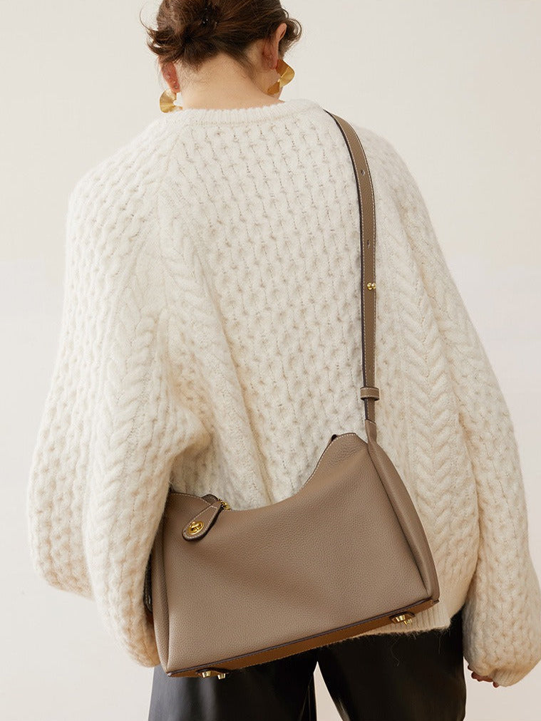 Casual Leather Shoulder Bag