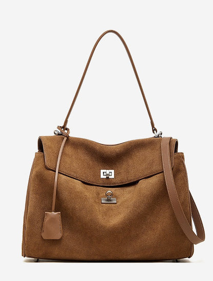Suede Leather Shoulder Satchel Bag