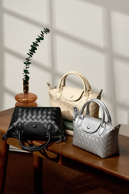 Woven Leather Mini Crossbody Bag