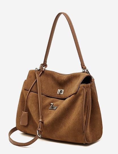 Suede Leather Shoulder Satchel Bag