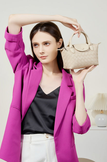 Woven Leather Mini Crossbody Bag