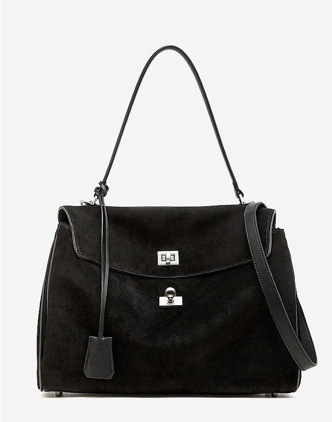 Suede Leather Shoulder Satchel Bag
