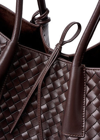 Aura Leather Woven Classic Tote Bag
