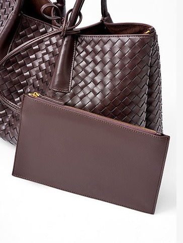 Aura Leather Woven Classic Tote Bag