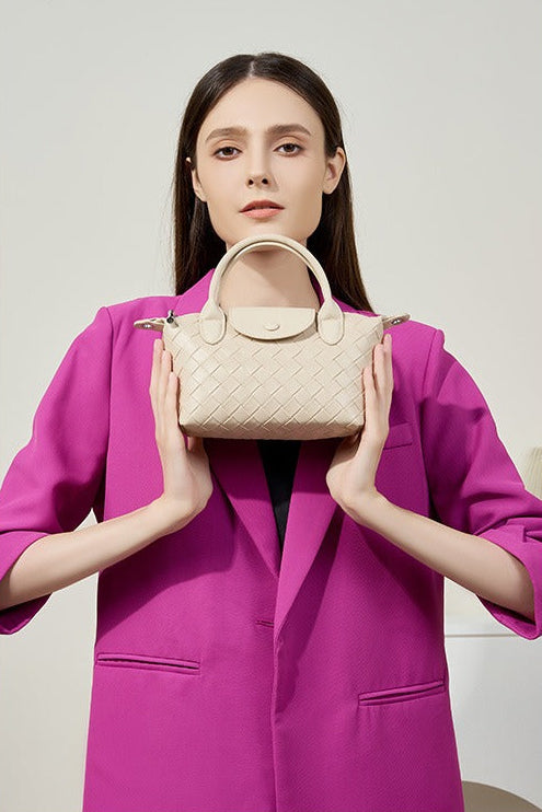 Woven Leather Mini Crossbody Bag