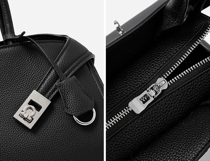 Elegant Pebbled Leather Satchel Bag
