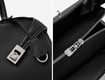 Elegant Pebbled Leather Satchel Bag