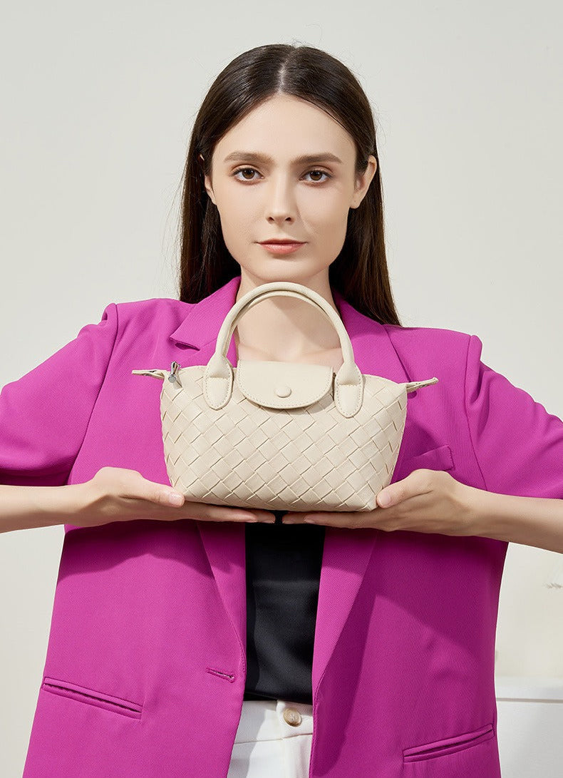 Woven Leather Mini Crossbody Bag