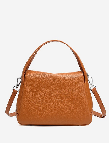 Crocodile Pattern Leather Flap Handbag