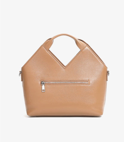 Woven Leather Geometric Tote Bag